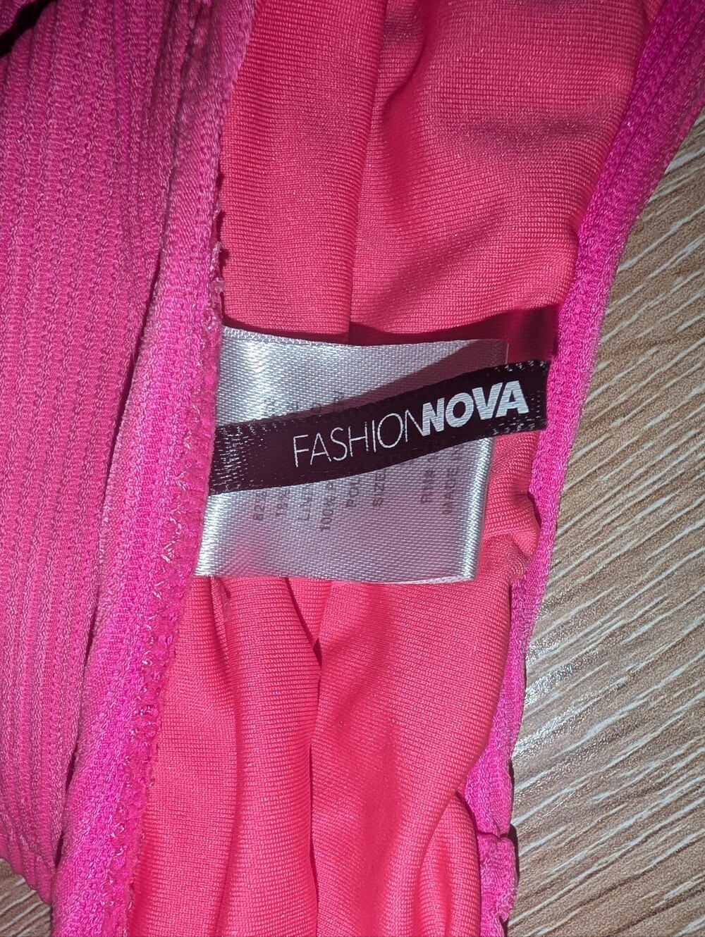 Hot Pink Ribbed Bikini Bottom - Picture 3 of 4